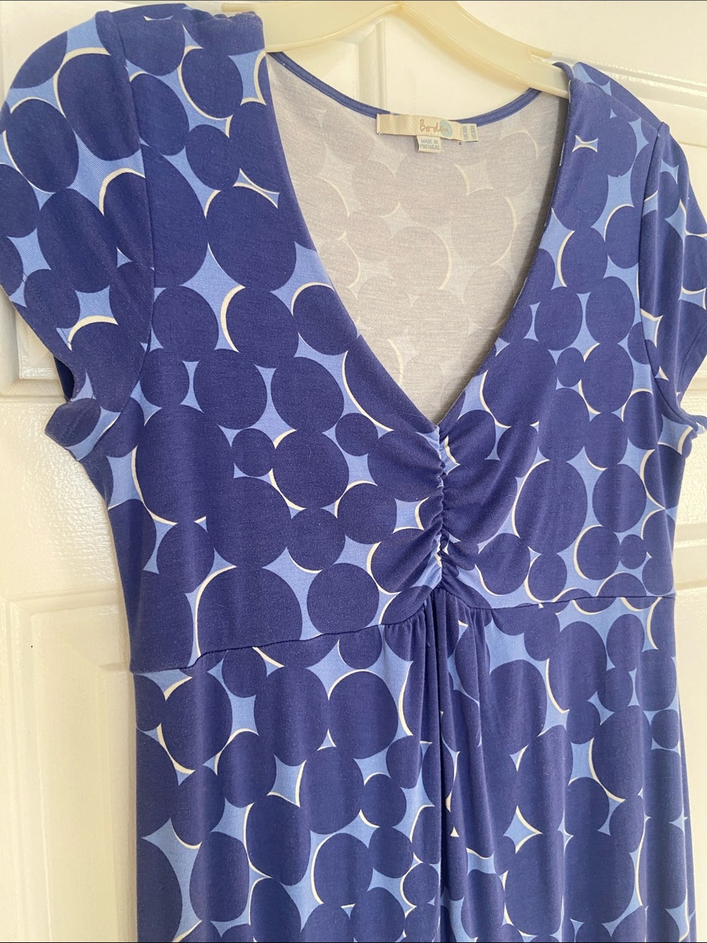 Boden Blue and Light Blue Geometric Midi Dress